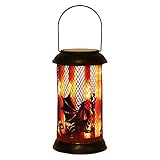 Morestar Solar Lights Outdoor Garden Decor,Waterproof Metal Solar Hanging Lanterns Flame Lights,Sola