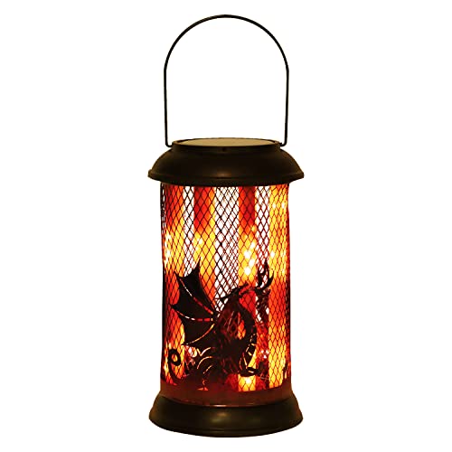 Morestar Solar Lights Outdoor Garden Decor,Waterproof Metal Solar Hanging Lanterns Flame Lights,Solar Flickering Flame Decorative Lights With Dragon,Gardening Gifts For Mom Women Camping Patio Yard #TOP29