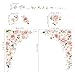 decalmile Large Pink Flower Wall Decals Pink Blossom Floral Vine Butterfly Wall Stickers Baby Nursery Girls Bedroom Living Room Wall Decor