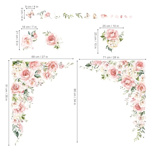 Vinilo Decorativo Grande Flor Rosa para Pared miniatura 4