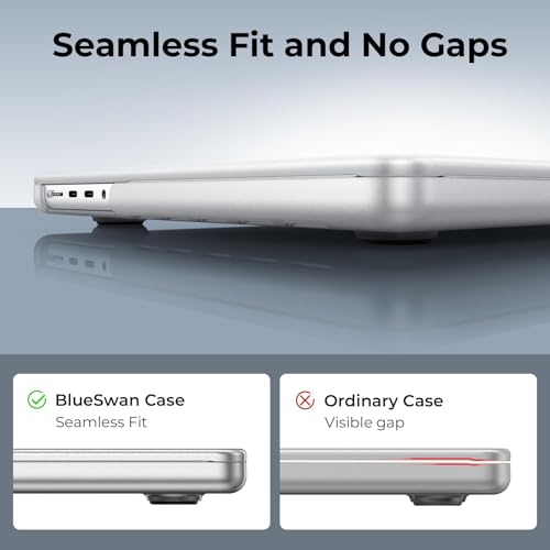 Image of BlueSwan Matte Case Compatible for MacBook Pro 14 inch M5 2026 2025-2021 M4 M3 M2 M1 Pro /Max Chip, A3427 A3426 A3434 A3401 A3112 A3185 A2992 A2918 A2779 A2442, Ultra-thin Hard Shell Cover, Matte Clear