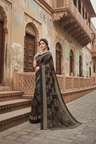 Image of Yashika Women's Georgette Printed Saree with Blouse Piece for Traditional Ethinic Wear Sari