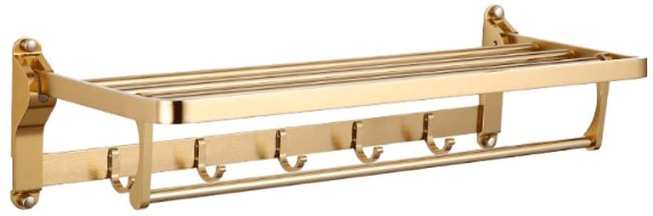 Porte-serviettes de bain double étagère accessoires or laiton antique