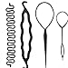 Produktbild 4 Stück Magic Hair Stick Styling Tools Set Flechter Haarnadel Kamm Brötchen Roller Maker Haar Flechten Lockenwickler Styling Zubehör Werkzeug