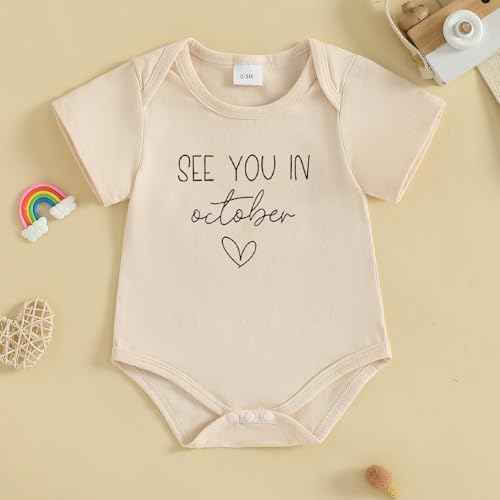 Image of woshilaocai Baby Announcement Bodysuit Pregnancy Reveal for Family | Pregnancy Reveal Ideas&New Baby Surprise for Grandparents, Husband, Aunt, Uncle, Gender Natural Romper, Funny Announcement