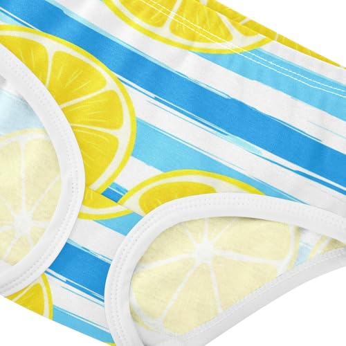 Toddler Underwear Floral 2t Cotton Little Girl Panties Animal Briefs Undies Kids Yellow Lemon Blue Stripes4