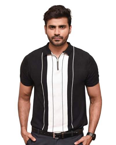 Image of Men's Flat-Knit Polo Shirt | Retro Inspired Design | 100% Cotton | Structured Collar | Premium Breathable Knit | Luxury Casualwear
