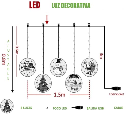 Consejos y comparativas para Comprar Luces de cortina para ventanas navideñas los mejores 10. 3 Imagen adicional