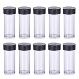 Lot De 40 Tubes Pour Rangement: Ce kit complet offre 40 tubes de stockage vides avec couvercles noirs, idéal pour organiser perles, petits bijoux, épingles, pièces de monnaie et autres petits objets, optimisant ainsi votre espace de rangement
