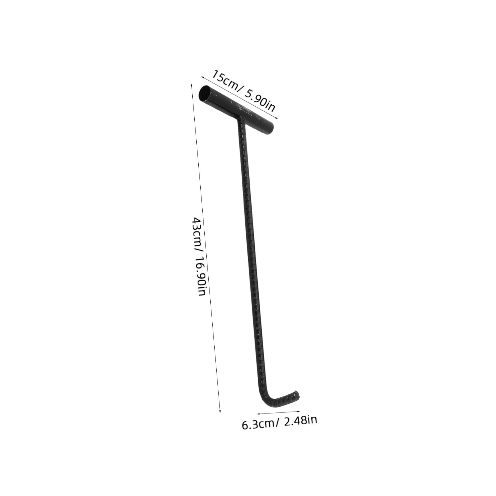 Gancio Chiave Tombino Portatile T-shape in Acciaio Resistente per Sollevamento e Spostamento Chiusini Cemento Strumento Pratico e Robusto per Manutenzione Pozzetti