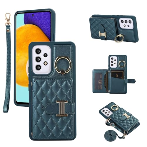 Accessoires cellulaires A52S 5G coque portefeuille avec béquille verte