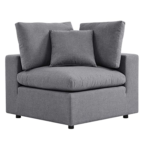 Modway Commix Outdoor Patio Sunbrella® Sectional Sofa Corner Chair in Gray