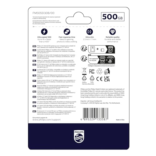 PHILIPS Internal SSD 2.5 inch SATA III 500 GB S130 Ultra Speed, Read Speed up to 550 MB/s - Image 8