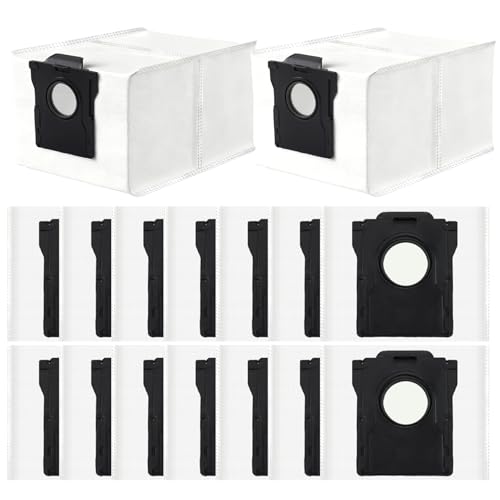 16 Pack Dust Bags Compatible with Dreame X50 Ultra X60 Max L40 Ultra X40 X30 L50 L60 Pro L10s Ultra Gen 2 Robot Vacuum 3.2L Four Layer Activated Carbon Disposable Refill