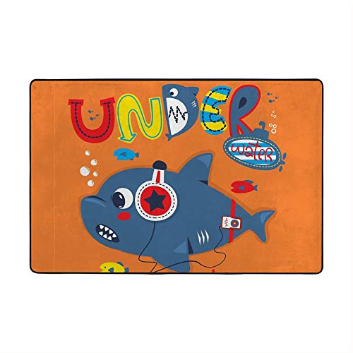 Tapis requin orange isolant pour proteger le sol du salon des enfants - 2