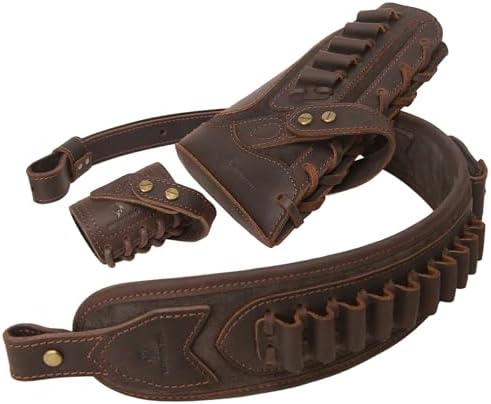 Wayne's Dog No-Drill leather rifle sling with suede cushion and no-drill slip-on barrel mount