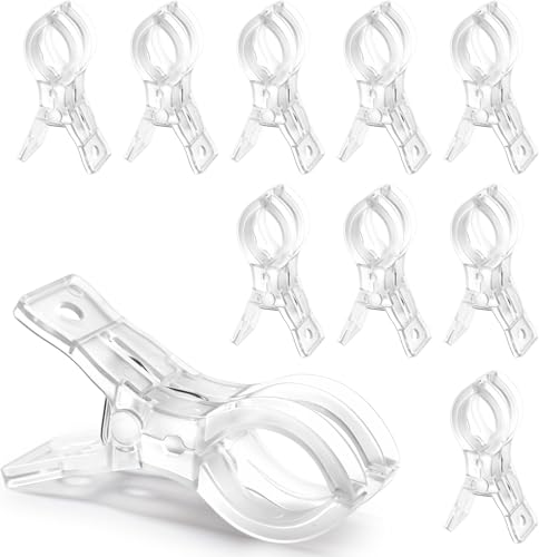 Image of RELBRO Spring Clamps, 3.5 Inch Clear Plastic Clip, Invisible Design, 20 Pcs | ABS Plastic, Anti-slip, Strong Grip, Practical Daily Tools, for Balloon Arch Backdrop Craft Decoration Projects