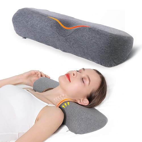 Image of Cervical Neck Pillow for Sleeping, Memory Foam Neck Roll Pillow for Stiff Neck Pain Relief, Neck Support Pillow Bolster Pillow for Bed Side Sleepers (18 x 7.5 x 5 inch)