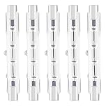 YuZhou 5 PCS 8X 78mm J78 R7s Linear Halogen Floodlight Tungsten 120W Double Ended Floodlight Bulbs Tungsten Halogen Bulb Lamp Dimmable Security Light Bulb Diall Liner Lamps （Energy Class C