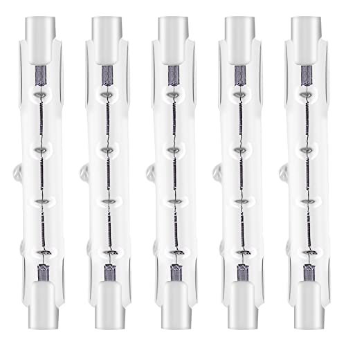 YuZhou 5 PCS 8X 78mm J78 R7s Linear Halogen Floodlight Tungsten 120W Double Ended Floodlight Bulbs Tungsten Halogen Bulb Lamp Dimmable Security Light Bulb Diall Liner Lamps （Energy Class C