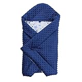 [page_title]-TupTam Baby Sommer Einschlagdecke für Babyschale, Farbe: Sternchen Blau Weiß/Dunkelblau, Größe: ca. 75 x 75 cm