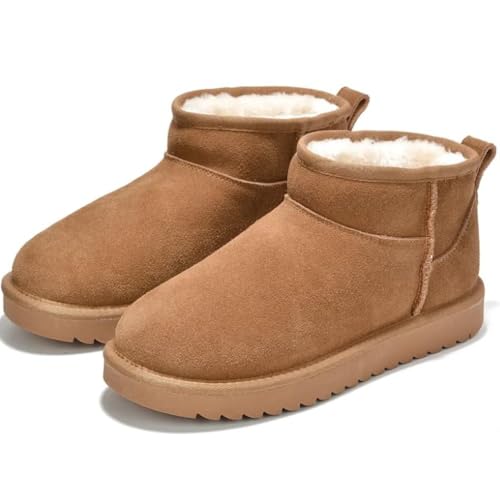 Project Cloud 100% Genuine Leather Ankle Boots for Women - Water Resistant with Memory Foam Insole Winter Boots for Women - Trending Shoes & Comfortable Women's Ankle Boots (Hippy, Chestnut, 9)