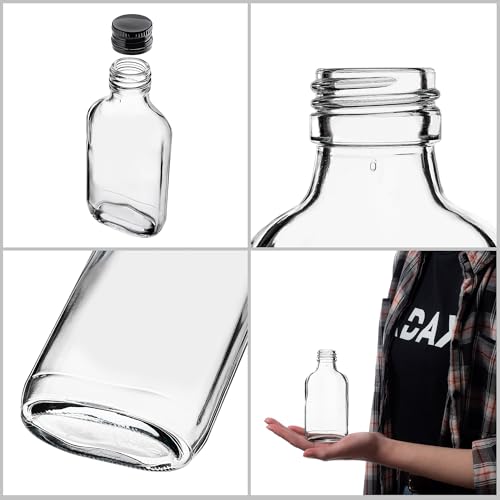 KADAX 100er Set Flachmann 100ml, kleine Glasflaschen mit Schraubverschluss, Fläschchen, leere Flaschen zum Befüllen, mini Likörflaschen… – Ansicht 5