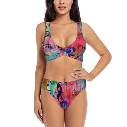 Maillot de bain deux pièces notes de musique idéal pour vos événements et soirées de plage