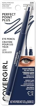 COVERGIRL Perfect Point Plus Eyeliner Pencil, Midnight Blue, Long-Lasting, Versatile Navy, Soft Smudging Tip, No Sharpening Needed, Pack of 1