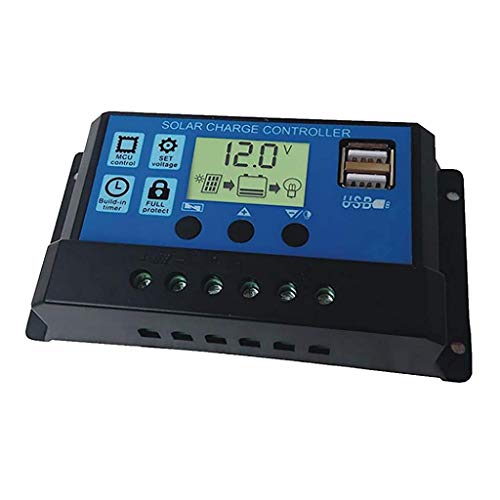 Image of HASTHIP LCD Display 10A 20A amp Solar USB Charge Controller Regulator 12V /24V Auto Switch - 10a, One Size