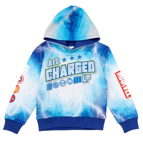 Monster Jam Marvels Monster Trucks Little Boys Allover Print Hooded Sweatshirt Blue Lightning 6