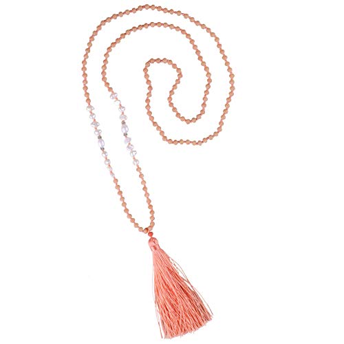 C·quan Chi Tassel Pendant Necklace Handmade Pearl Necklace Crystal Beaded Chain Necklace Bohemian Statement Jewelry For Women Gifts 01I #TOP26