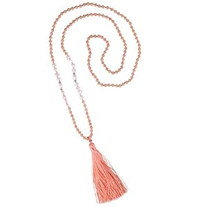 C·QUAN CHI Perle pour Collier De Perles d&rsquo;eau Douce Collier Pompon De Bohème Handmade Colliers Pendentif Bouddha en Cristal