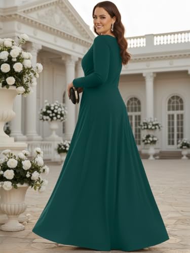 Image of KOH KOH Womens Long Sleeve Flowy Empire Waist Fall Pleated Maxi Dress