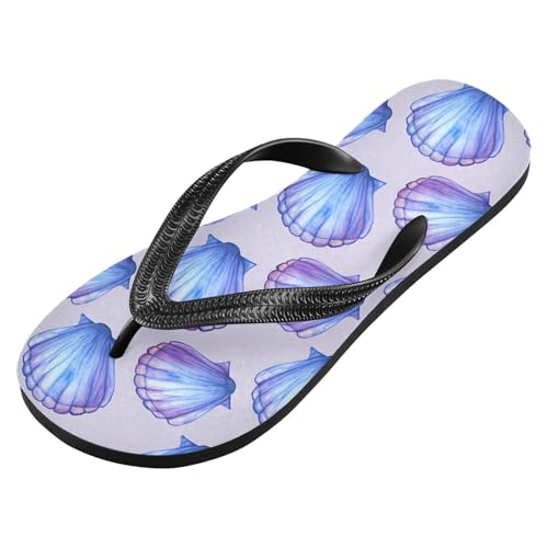 Seashell Purple Flip Flops for Beach Thong Sandals Anti-slip Lightweight Flat Slippers for Summer Outdoor Travel2