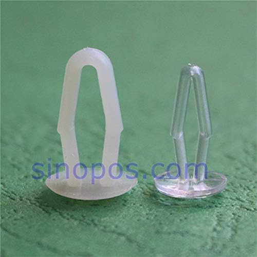 Pukido Dart Clip Fasteners, pegboard Perforated Shelf Panel Arrow Push in Rivet Nylon Canoe Nail Corrugated Display Plastic fir Binder - (Color: Clear, Size: 9x16mm)