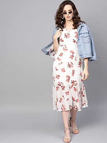 Image of Sassafras Women Floral Wrap Tie Dress