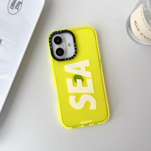 Image of for iPhone 16 Plus SEA Case Transparent, Grip Case Silicon Slim Fit Shock-Absorbing TPU Bumper & Anti-Yellowing Clear Protective Back Cover for iPhone 16 Plus (Yellow, 01)