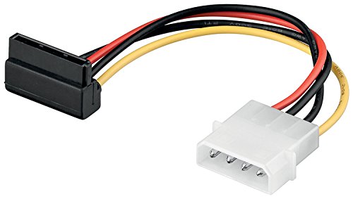 Goobay 93030 Câble électrique/Adaptateur Electrique PC Y , Pprise Mâle 5, 25 vers 2 x SATA 90°