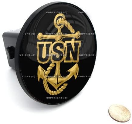 2" Tow Hitch Receiver Plug Cover Insert for SUV's & Trucks - USN Navy Anchor Style-9856-6732