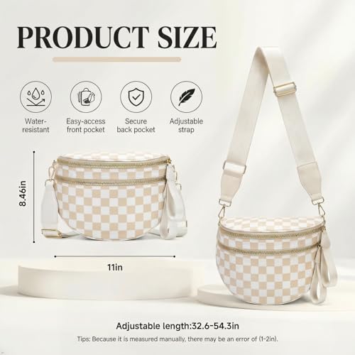 Image of Womens Crossbody Bag, Spacious Nylon Bum Bag Trendy Shoulder Purse with Adjustable Strap Zipped Travel Essentials