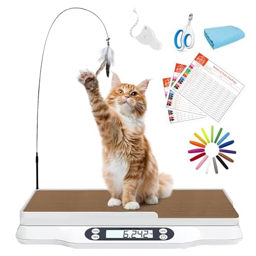 Kanmeii Multifunctional Pet Scale Max 66 Lbs Cat Dog Scale with LCD Display & Hold/Tare Function for Kittens Puppies Includes Scratcher Toys and Health Supplies