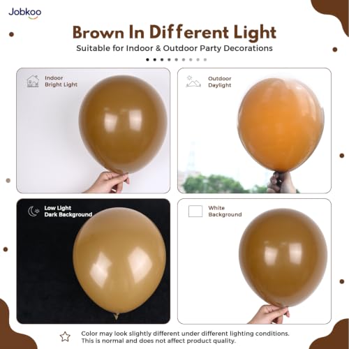 Image of Jobkoo Brown Balloons 12 Inch, Light Brown Coffee Neutral Latex Balloon