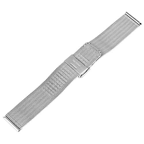 QHQQXN Correa de Reloj, 18/20/22/24 mm Hebilla de Gancho Malla Correas de Reloj de Acero Inoxidable Correas de Reloj Correa de Repuesto