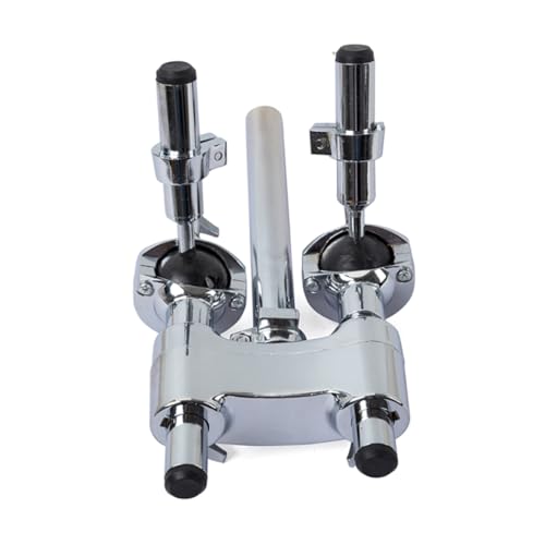 LOLIPPYY Double Drum Tom Holder Bracket Support for Jazz Drum Set Accessories Lightweight and Portable for Drummers Finish
