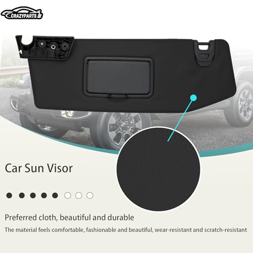 CRAZYPARTS Driver Side Sun Visor Compatible with 2018-2023 Jeep Wrangler 2020-2023 Jeep Gladiator Without Light Replacement# 6CD22TX7AN by CRAZYPARTS - Used condition - Image 2