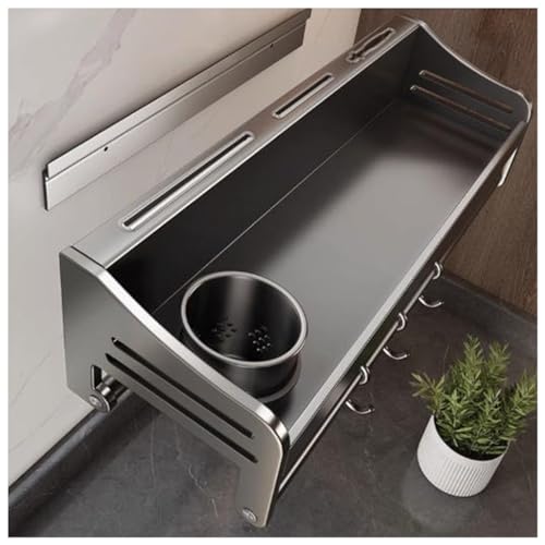 ACMEER キッチンツールフック 調理器具 収納 ステンレス 壁掛け式 強力粘着固定 壁に穴を開けないフック 可動式 軽量 防水防錆 穴あけ不要 壁掛け 傷つけない お手入れ簡単 キッチン/バスルーム/リビング/ベランダなどに適用 (箸立て*1,50cm