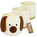 HMF Aufbewahrungskorb mit versteckten Griffen, 3er Set, Korb für Kinderzimmer...