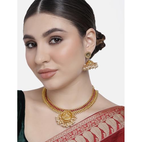 Image of Peora Gold Plated Bridal Jewellery Set with Kamarband Gift for Women Indian Traditional Ethnic Wedding