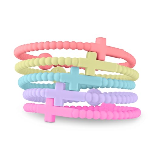 Ryan & Rose Jesus Bracelets - Cross Silicone Bracelet (Highlights Medium)